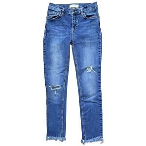 We the Free People Raw Hem Distressed Size 26 Blue Jeans